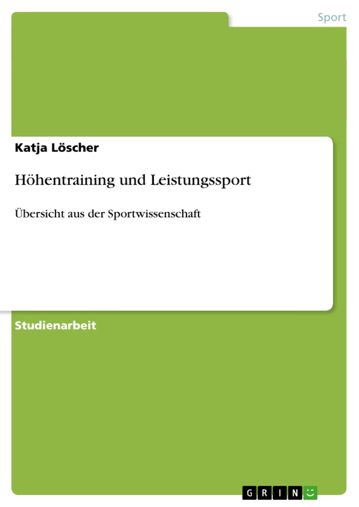 Title: Höhentraining und Leistungssport