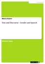 Titre: Text and Discourse - Gender and Speech