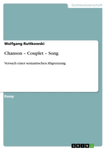 Title: Chanson – Couplet – Song