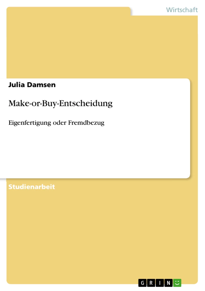 Title: Make-or-Buy-Entscheidung