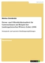 Title: Presse- und Öffentlichkeitsarbeit für Gartenschauen am Beispiel der Landesgartenschau Winsen (Luhe) 2006