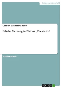 Título: Falsche Meinung in Platons „Theaitetos"
