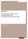 Title: Wertpapierleihe - Rechts- und Verfassungsfragen der Unternehmenssteuerreform 2008