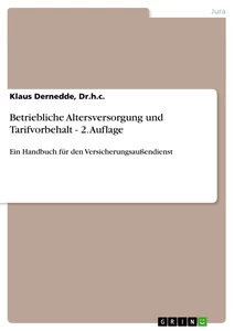 Titel: Betriebliche Altersversorgung und Tarifvorbehalt - 2. Auflage