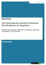 Title: Die Entstehung der attischen Demokratie. War Kleisthenes ihr Begründer?