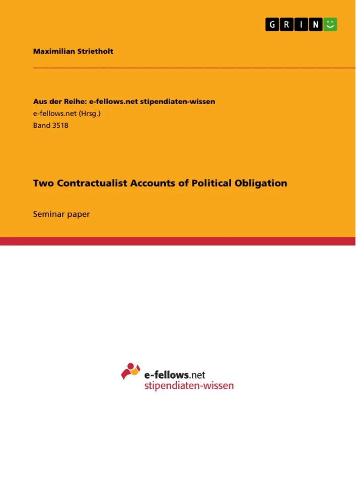 Titre: Two Contractualist Accounts of Political Obligation