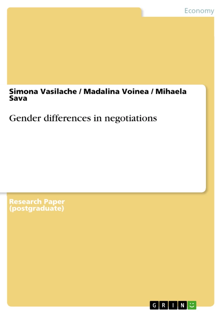 Title: Gender differences in negotiations