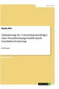 Título: Optimierung des Unternehmenserfolges einer Steuerberatungs-GmbH durch Geschäftserweiterung