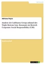 Title: Analyse der Lufthansa Group anhand des Triple Bottom Line- Konzepts im Bereich Corporate Social Responsibility (CSR)