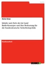 Titre: Inhalte und Ziele der Air Land Battle-Konzepte und ihre Bedeutung für die bundesdeutsche Sicherheitspolitik