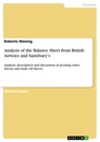 Titel: Analysis of the Balance Sheet from British Airways and Sainsbury's