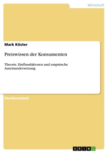 Titre: Preiswissen der Konsumenten