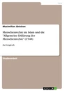 Title: Menschenrechte im Islam und die "Allgemeine Erklärung der Menschenrechte" (1948)