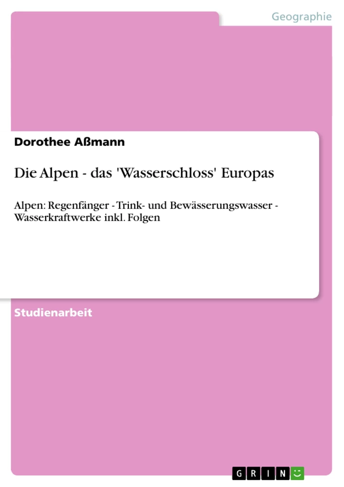 Title: Die Alpen - das 'Wasserschloss' Europas