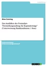 Titre: Das Ausfüllen des Formulars "Freistellungsauftrag für Kapitalerträge" (Unterweisung Bankkaufmann / -frau)