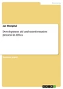 Titre: Development aid and transformation process in Africa