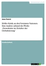 Título: Höffes Kritik an den Vereinten Nationen. Eine Analyse anhand des Werks „Demokratie im Zeitalter der Globalisierung“
