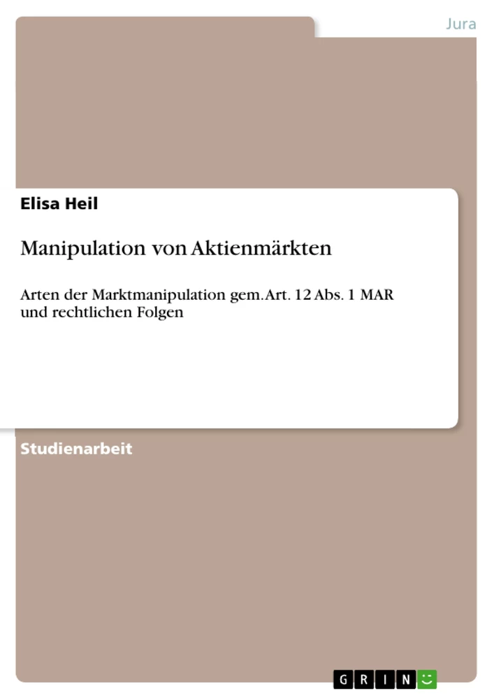 Title: Manipulation von Aktienmärkten