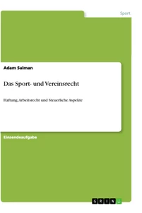 Titre: Das Sport- und Vereinsrecht