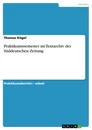 Title: Praktikumssemester im Textarchiv der Süddeutschen Zeitung