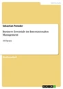 Title: Business Essentials im Internationalen Management