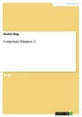 Title: Corporate Finance 1