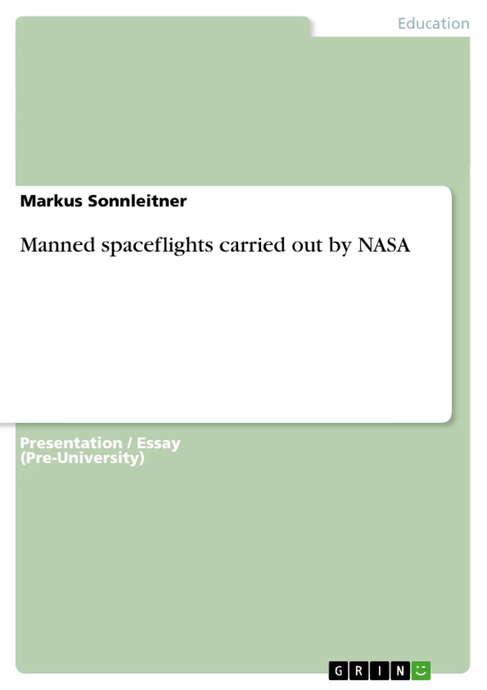 Titel: Manned spaceflights carried out by NASA