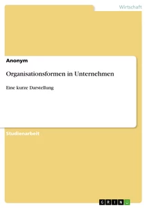 Título: Organisationsformen in Unternehmen
