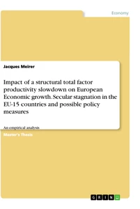 Titel: Impact of a structural total factor productivity slowdown on European Economic growth. Secular stagnation in the EU-15 countries and possible policy measures
