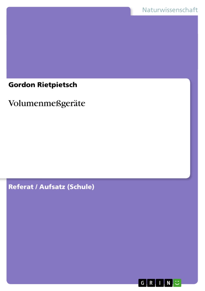 Titel: Volumenmeßgeräte