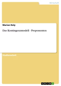 Titre: Das Kontingenzmodell - Proponenten