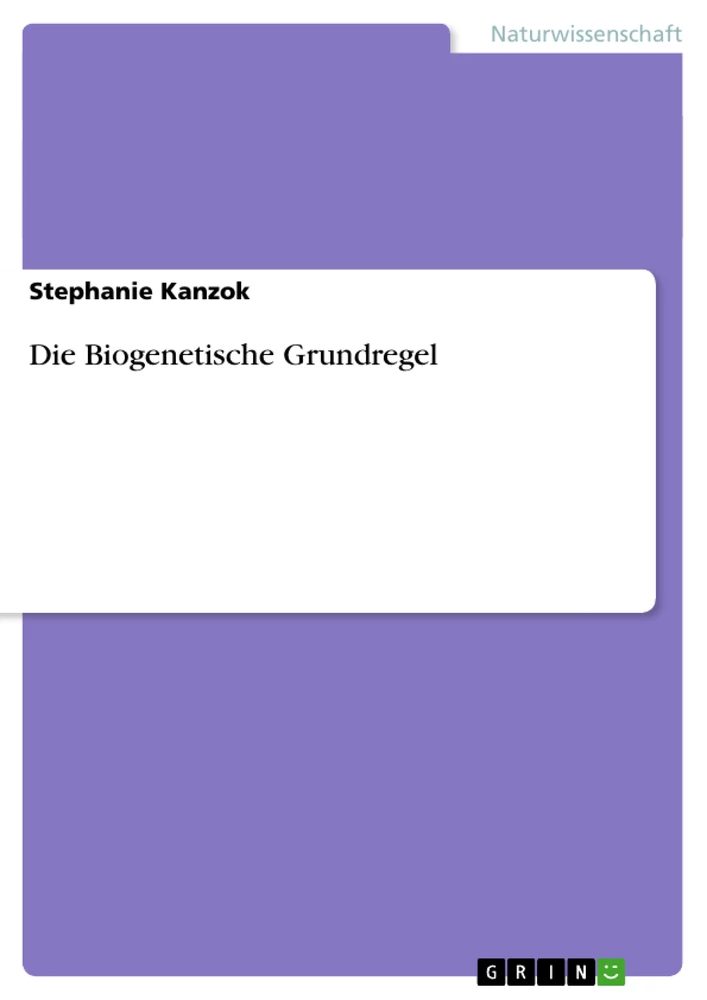 Title: Die Biogenetische Grundregel
