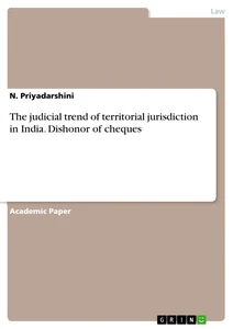 Title: The judicial trend of territorial jurisdiction in India. Dishonor of cheques