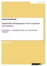 Título: Stakeholder Management. New Corporate Governance?