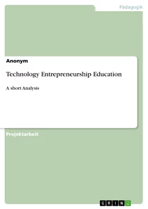Titel: Technology Entrepreneurship Education