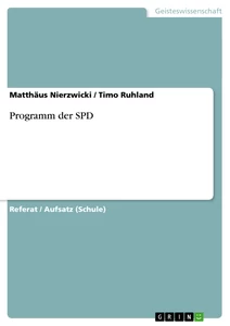 Titre: Programm der SPD