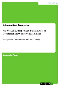 Titel: Factors Affecting Safety Behaviours of Construction Workers in Malaysia