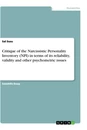 Título: Critique of the Narcissistic Personality Inventory (NPI) in terms of its reliability, validity and other psychometric issues