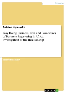 Título: Easy Doing Business, Cost and Procedures of Business Registering in Africa. Investigation of the Relationship