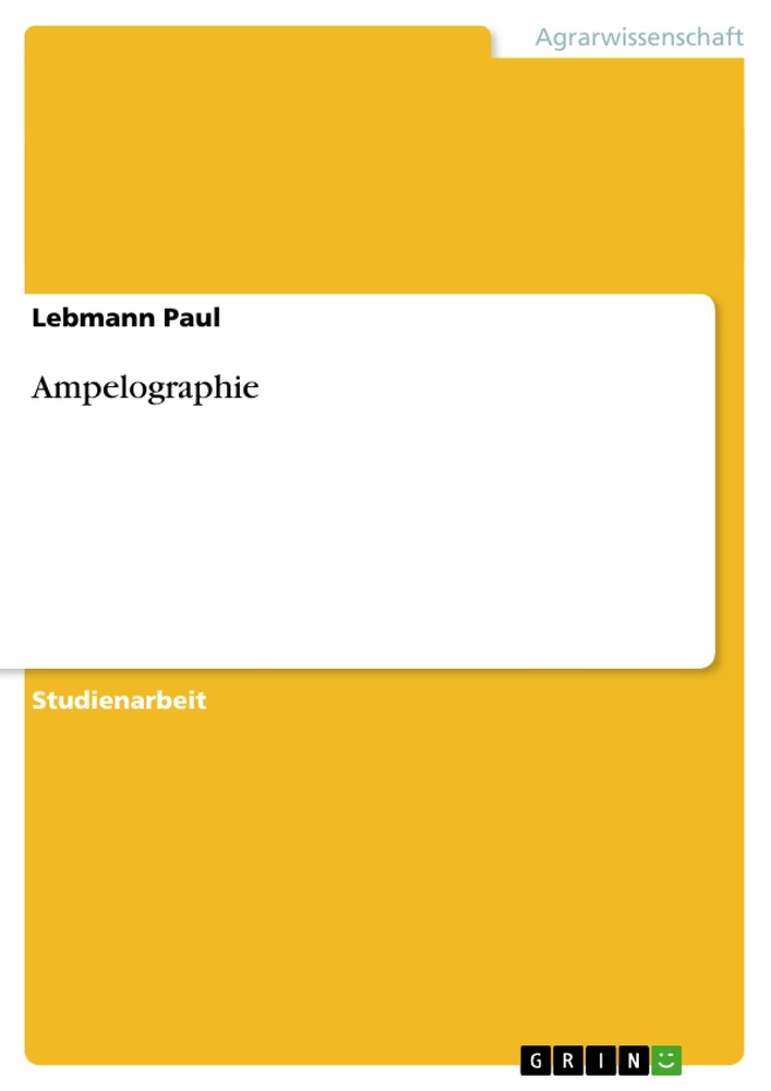 Titre: Ampelographie