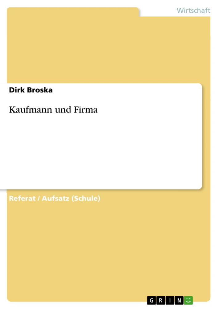 Title: Kaufmann und Firma