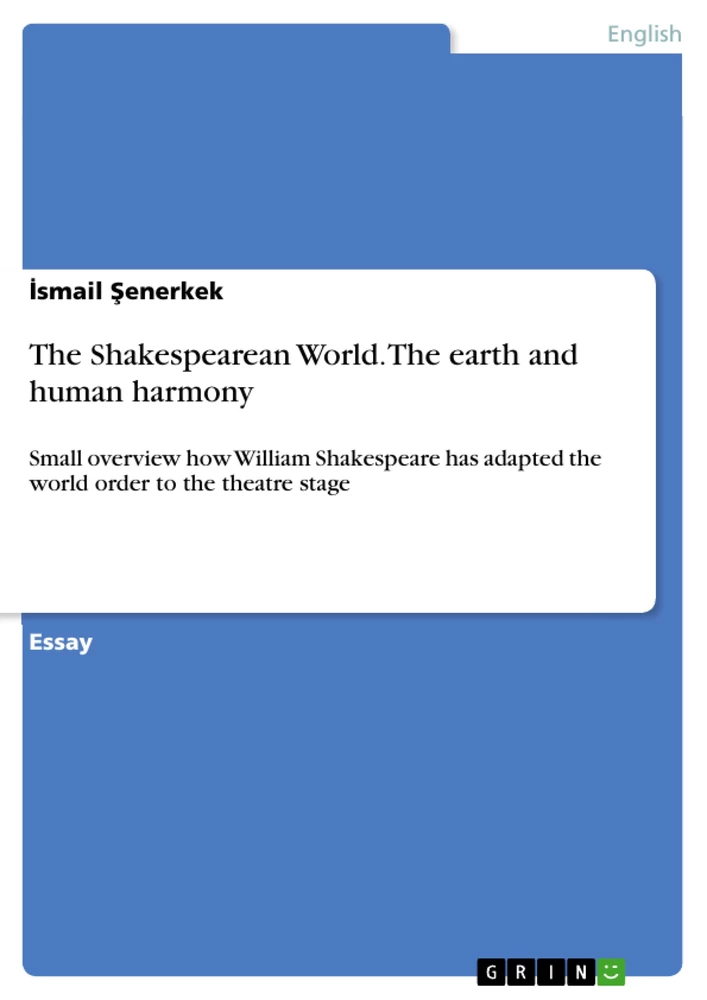Title: The Shakespearean World. The earth and human harmony